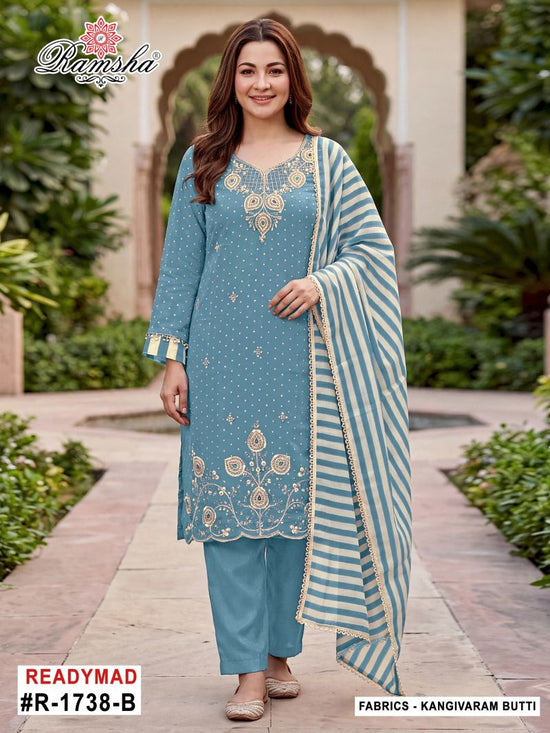 Ramsha R 1738 A To D Kanjivaram Silk Dress Material