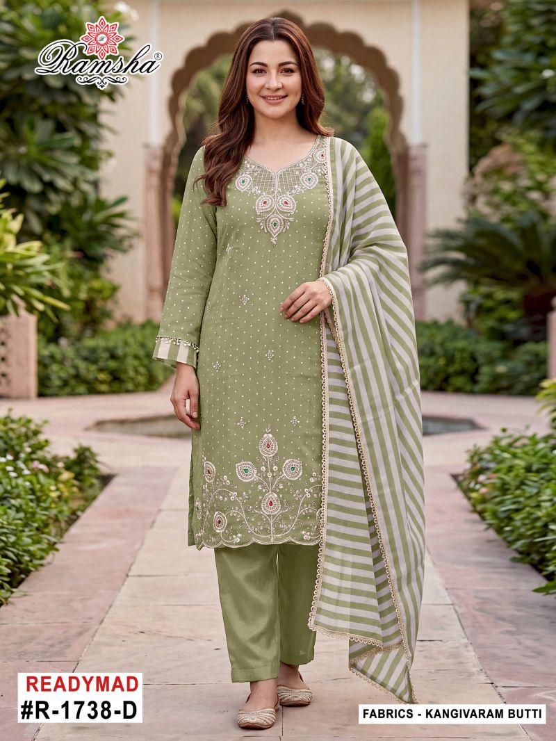 Ramsha R 1738 A To D Kanjivaram Silk Dress Material