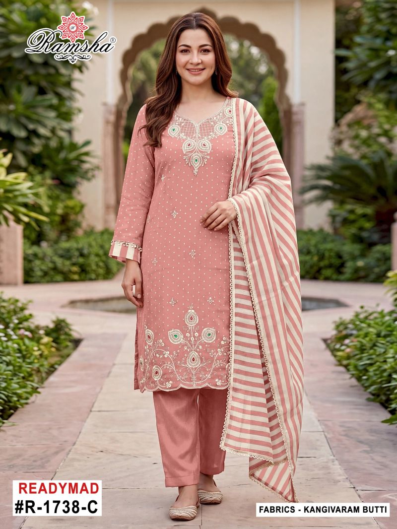 Ramsha R 1738 A To D Kanjivaram Silk Dress Material