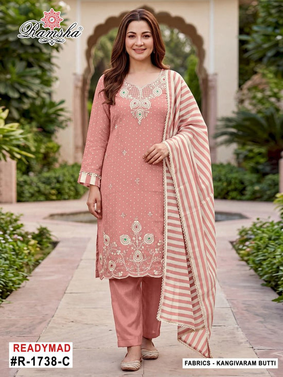 Ramsha R 1738 A To D Kanjivaram Silk Dress Material