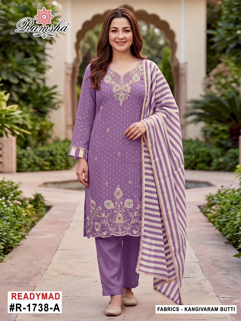 Ramsha R 1738 A To D Kanjivaram Silk Dress Material
