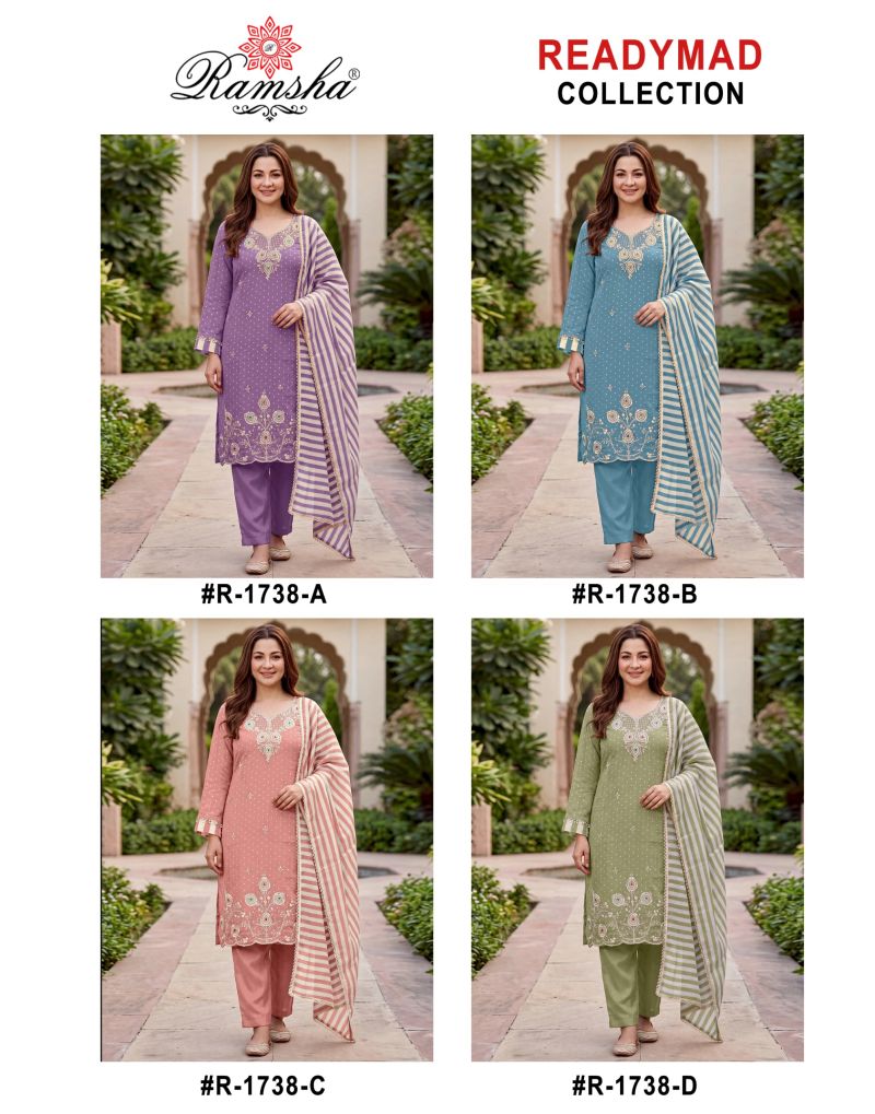 Ramsha R 1738 A To D Kanjivaram Silk Dress Material