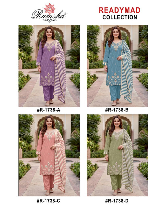 Ramsha R 1738 A To D Kanjivaram Silk Dress Material