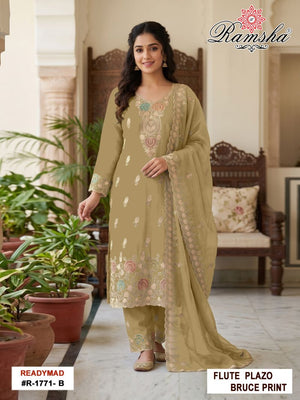 Ramsha R 1771 A To D Flute Embroidered Salwar Kameez