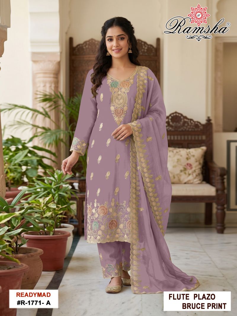 Ramsha R 1771 A To D Flute Embroidered Salwar Kameez