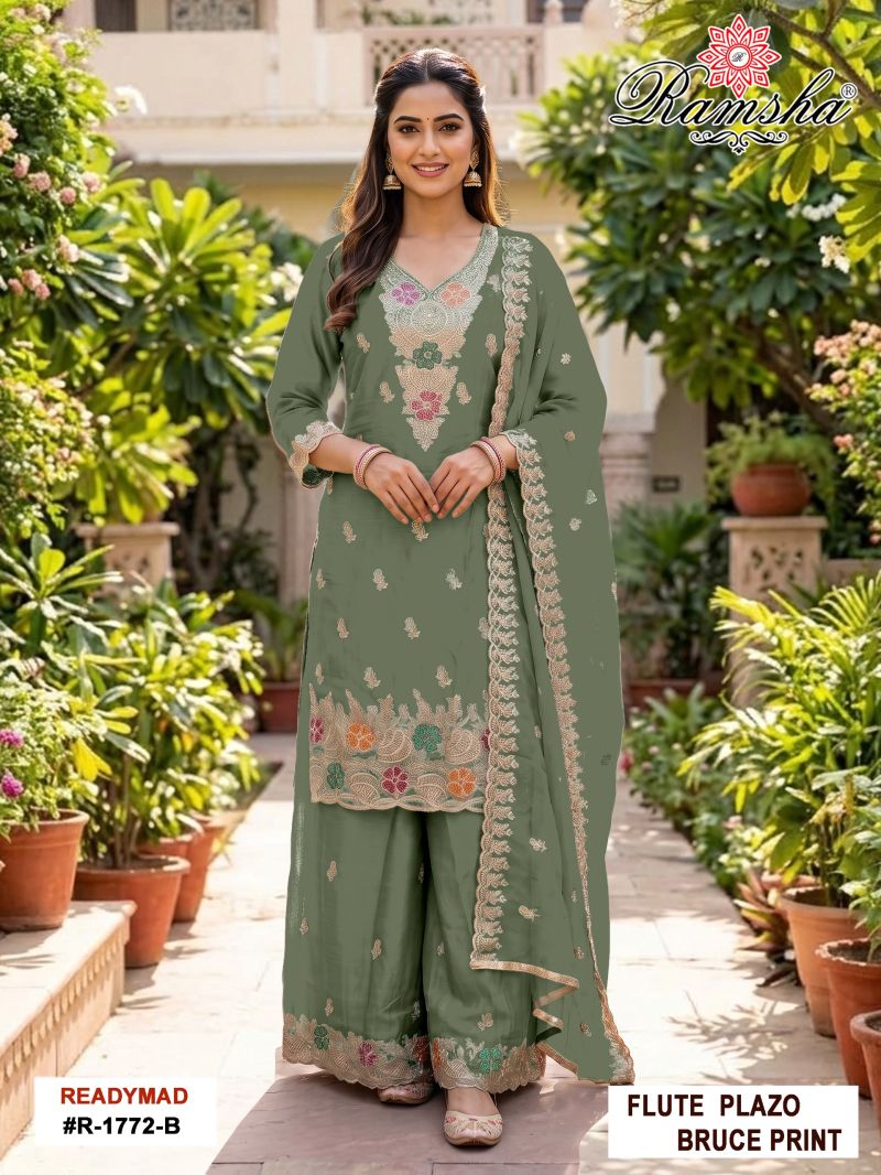 Ramsha R 1772 A To D Flute Embroidered Salwar Kameez