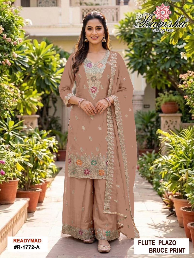 Ramsha R 1772 A To D Flute Embroidered Salwar Kameez