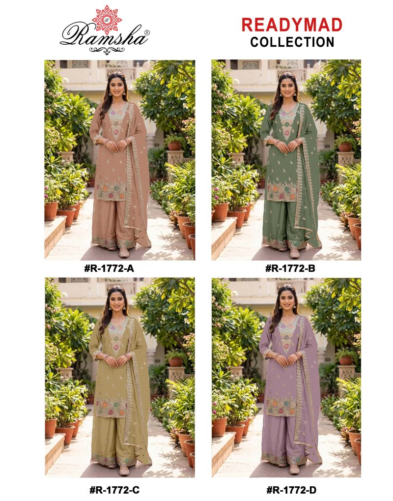 Ramsha R 1772 A To D Flute Embroidered Salwar Kameez