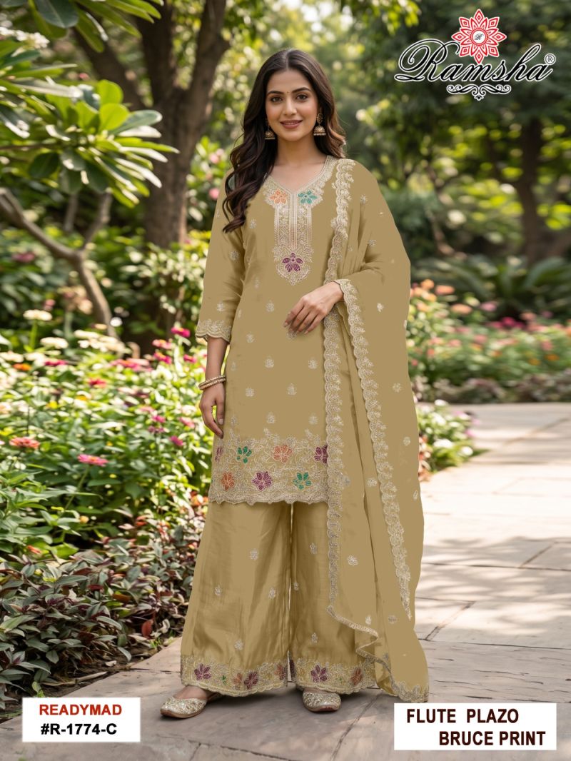 Ramsha R 1774 A To D Flute Embroidered Salwar Kameez