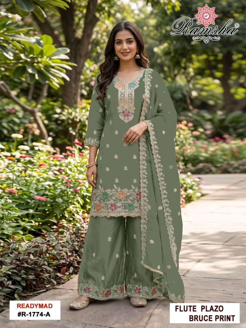Ramsha R 1774 A To D Flute Embroidered Salwar Kameez