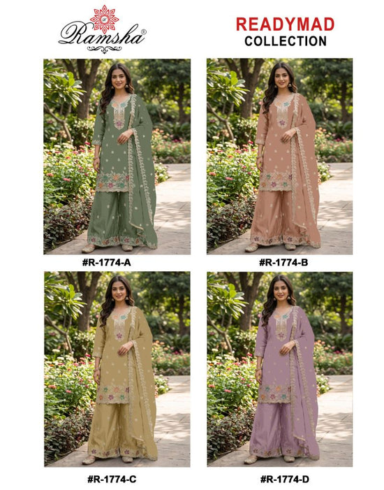 Ramsha R 1774 A To D Flute Embroidered Salwar Kameez