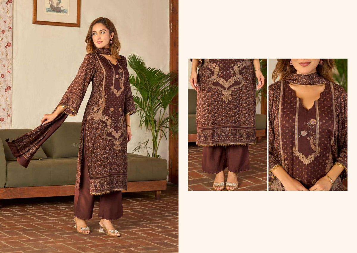 Ramtex Meherbaan Modal Twill Pashmina Digital Printed Suit