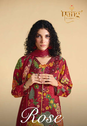 Rang Fashion Rose Viscose Muslin Dress Material