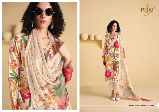 Rang Fashion Rose Viscose Muslin Dress Material - Amrah Wholesale