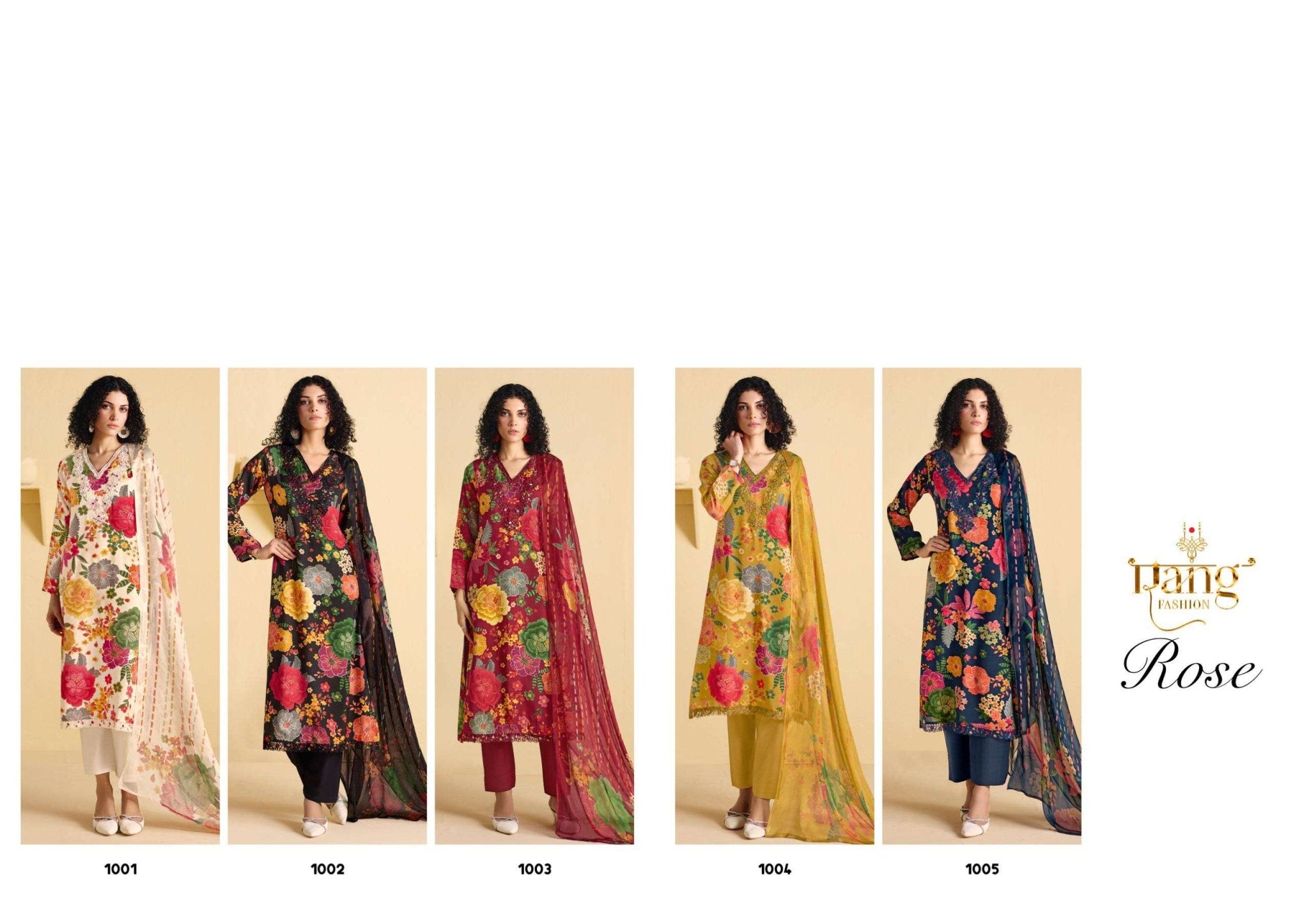 Rang Fashion Rose Viscose Muslin Dress Material - Amrah Wholesale
