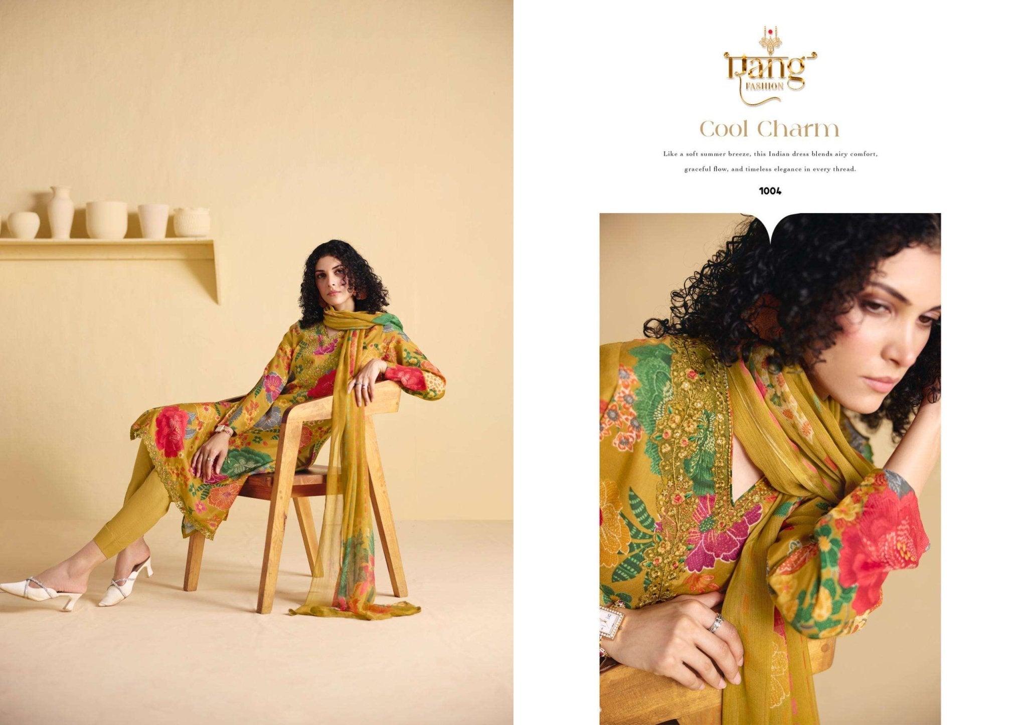 Rang Fashion Rose Viscose Muslin Dress Material - Amrah Wholesale