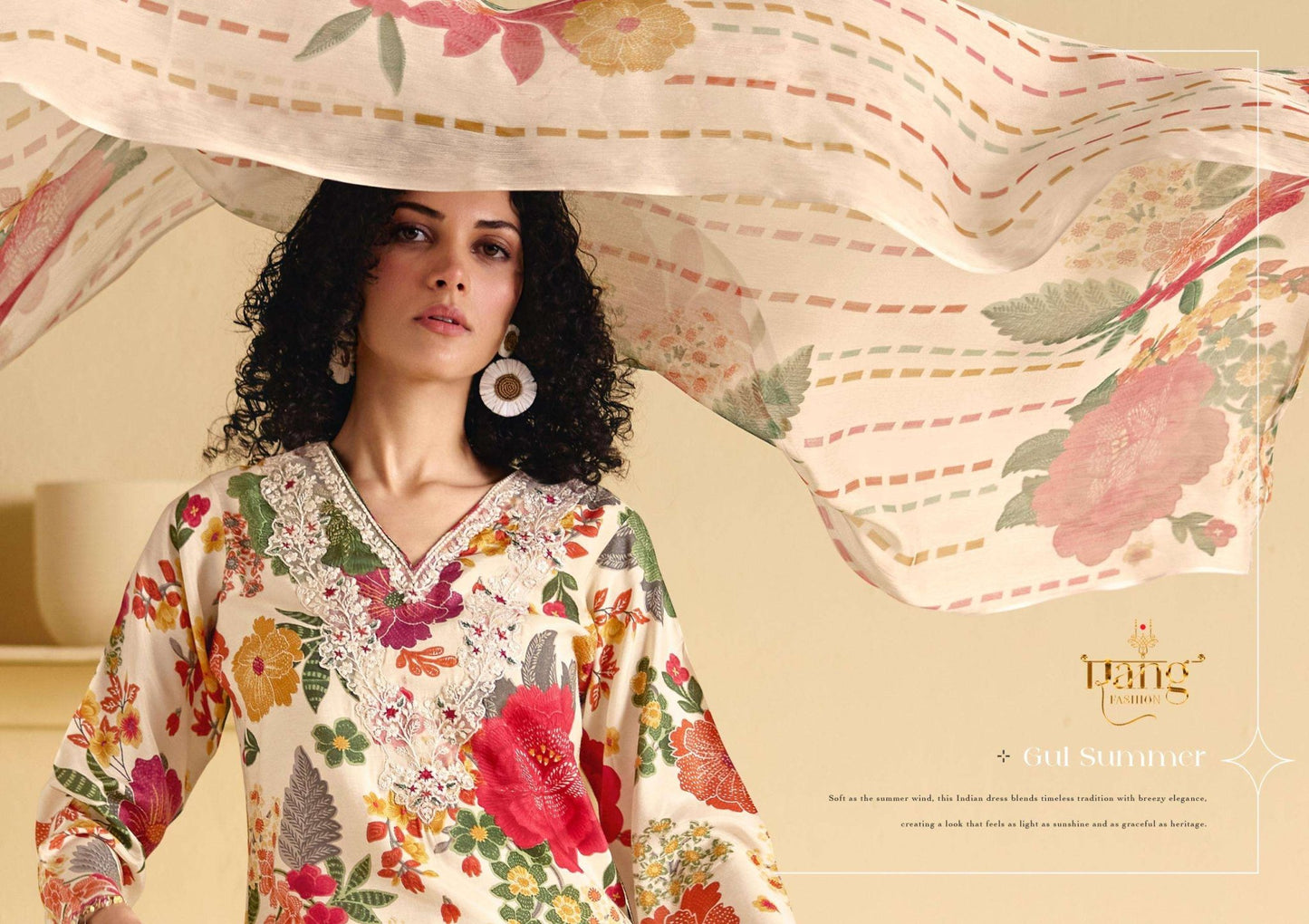 Rang Fashion Rose Viscose Muslin Dress Material - Amrah Wholesale