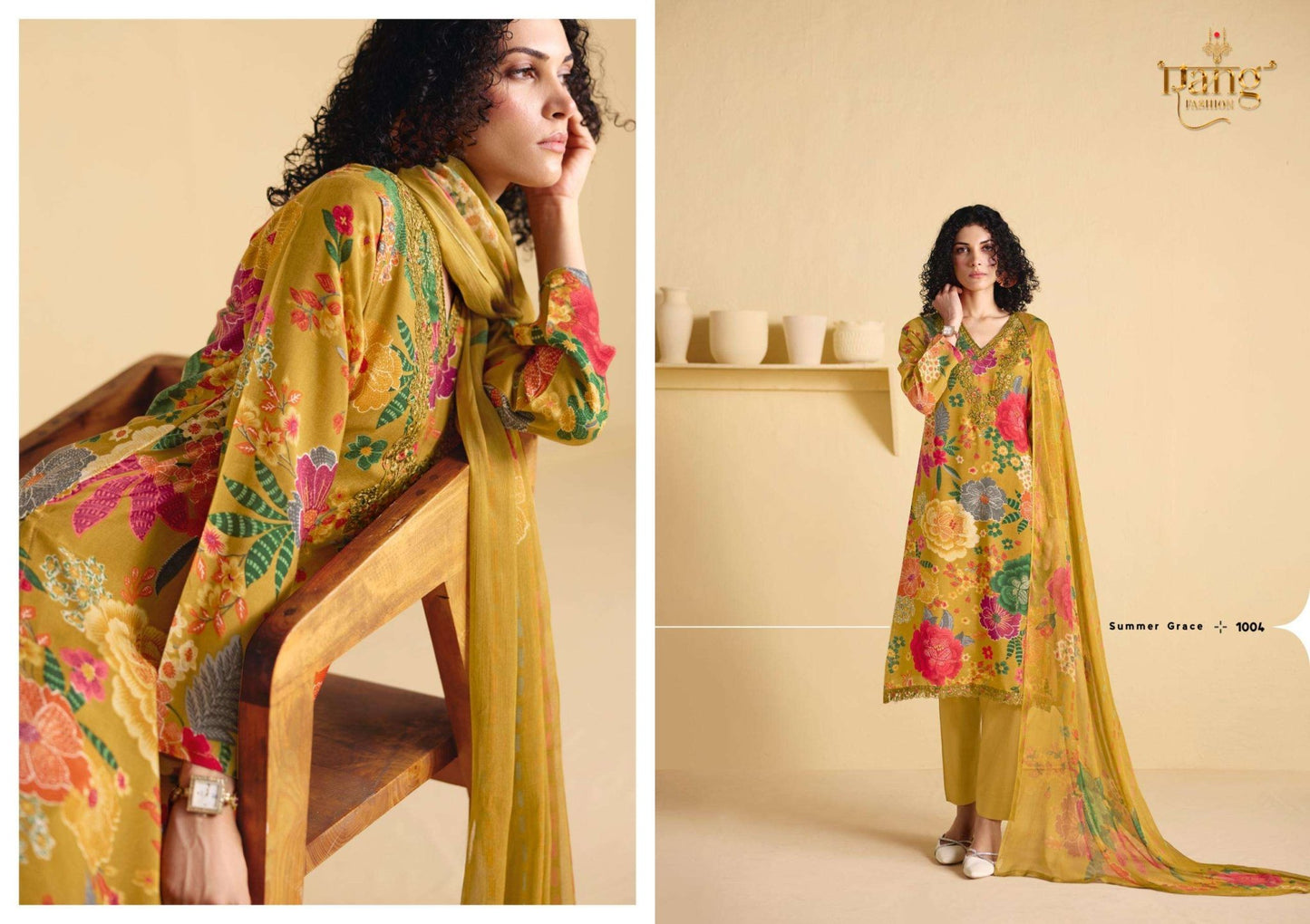 Rang Fashion Rose Viscose Muslin Dress Material - Amrah Wholesale