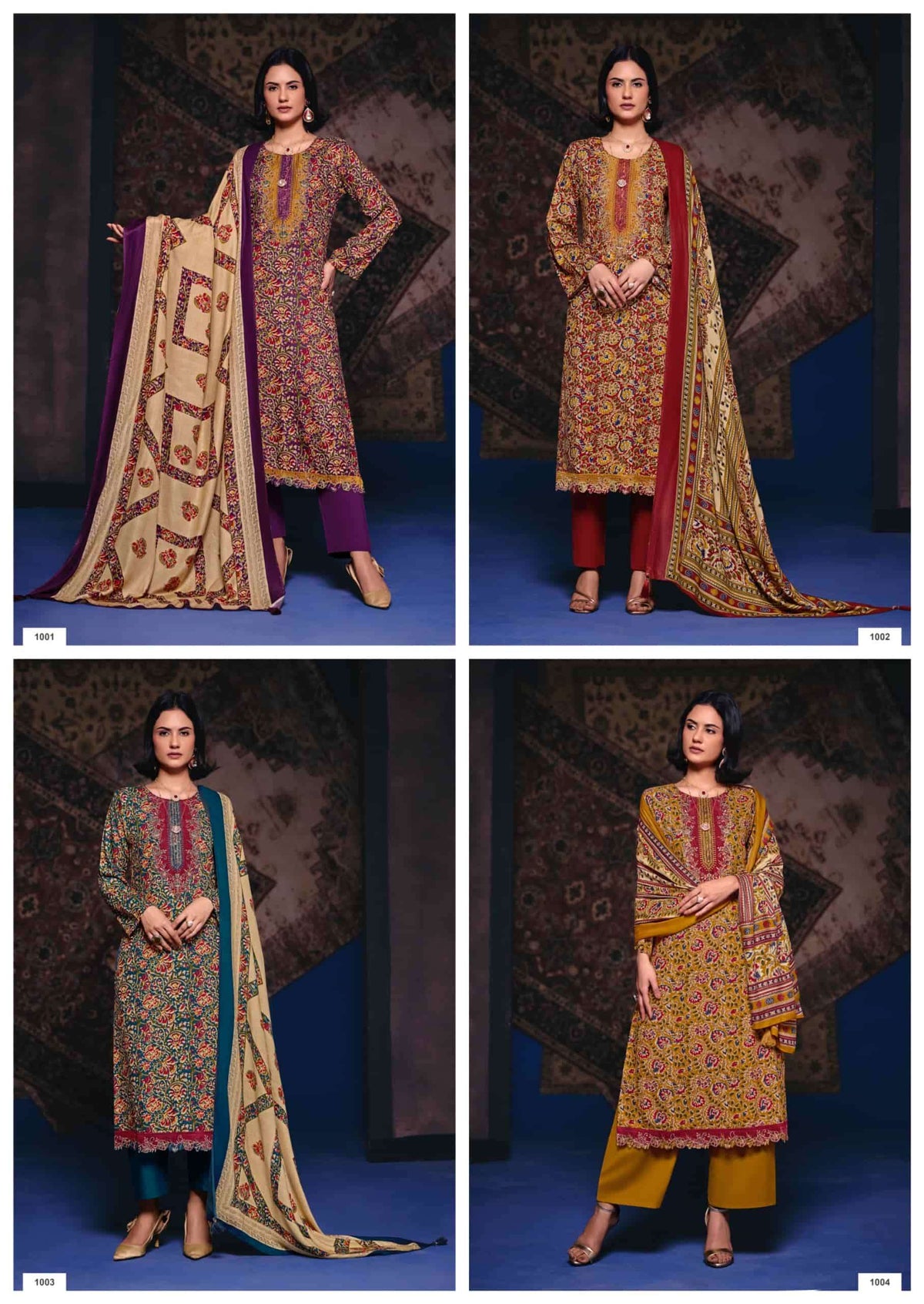 Rang Fashion Sunheri Pure Pashmina Digital Print Dress Material