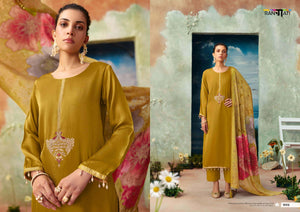 Rangati Prints Ather Designer Gajji Silk Dress Material