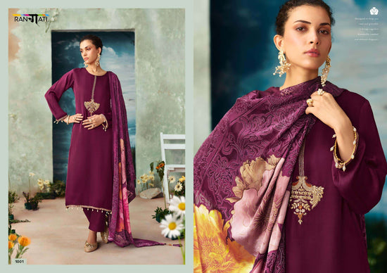 Rangati Prints Ather Designer Gajji Silk Dress Material