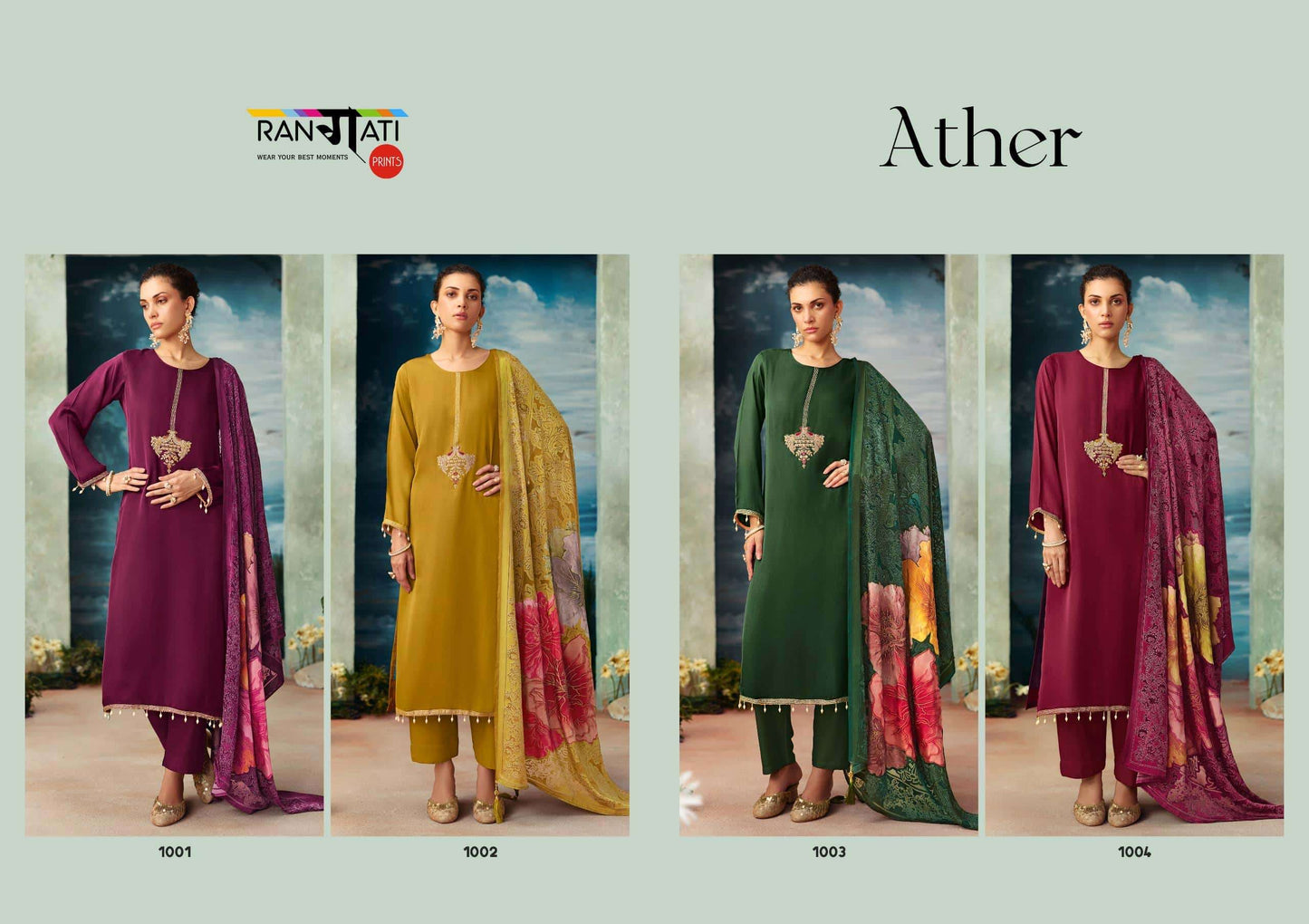 Rangati Prints Ather Designer Gajji Silk Dress Material