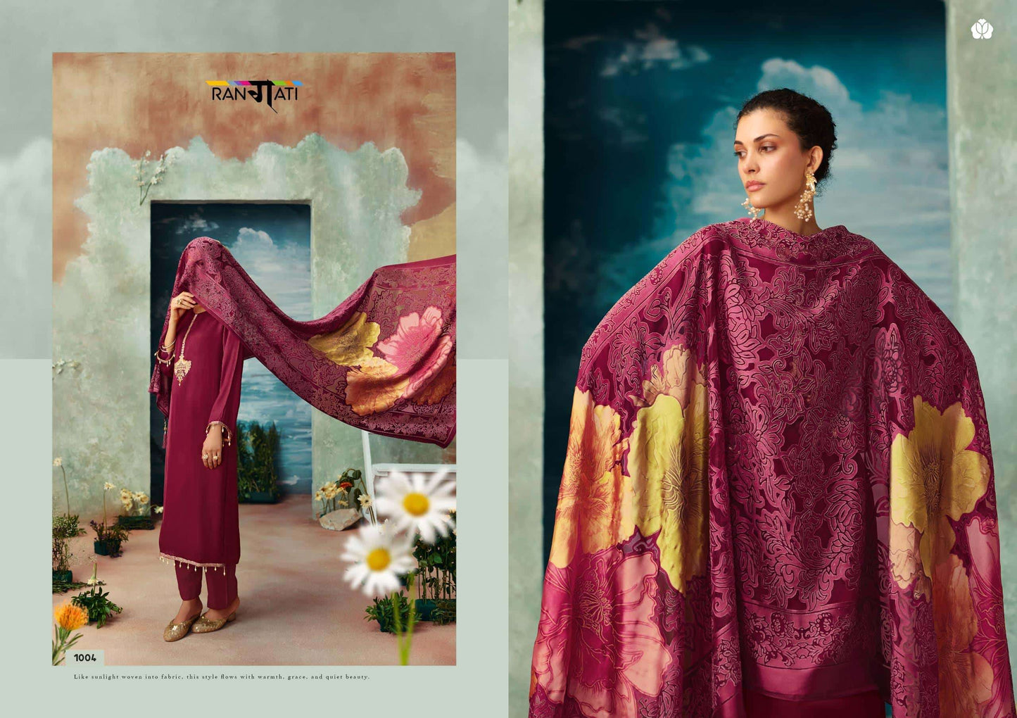 Rangati Prints Ather Designer Gajji Silk Dress Material
