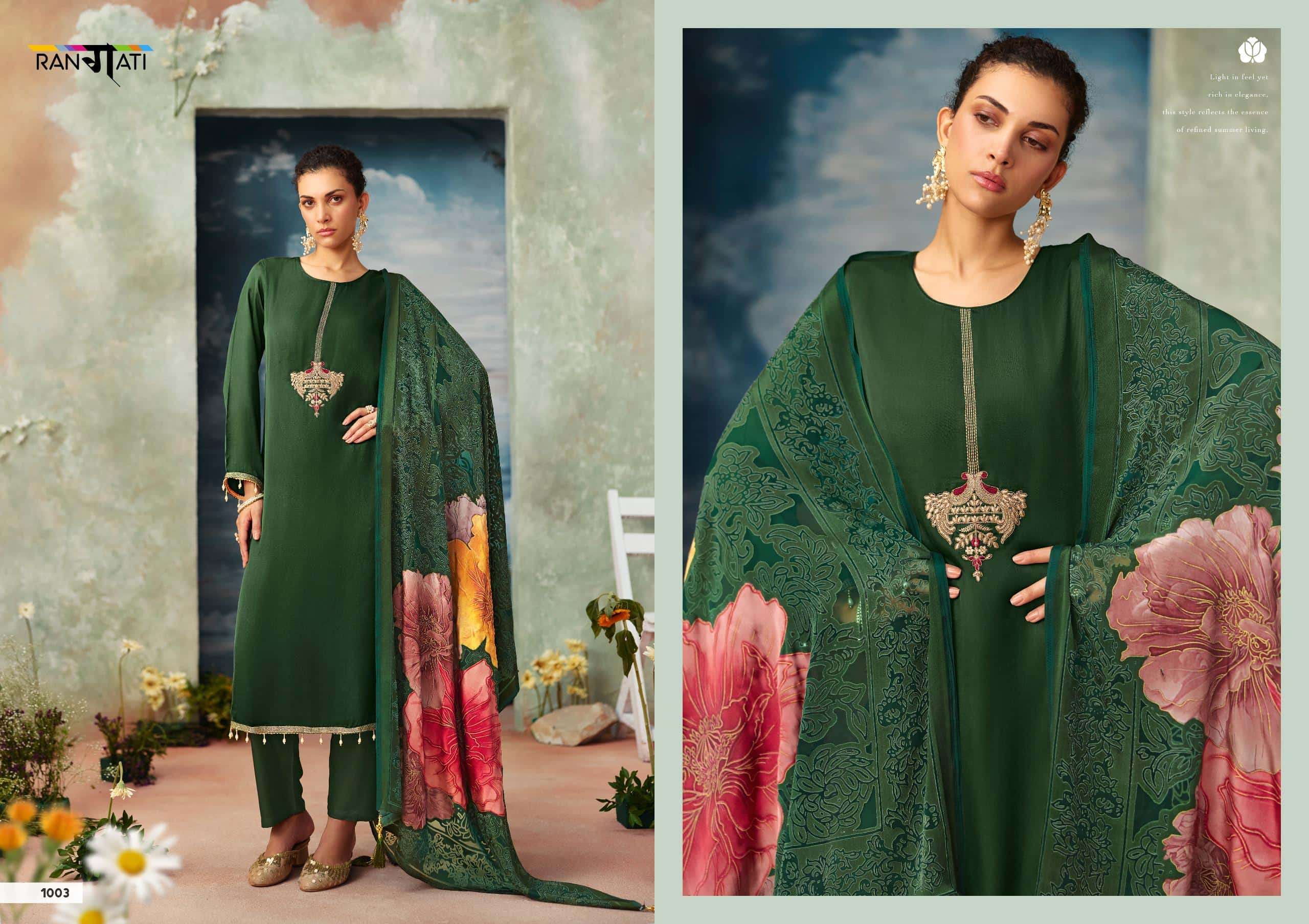 Rangati Prints Ather Designer Gajji Silk Dress Material