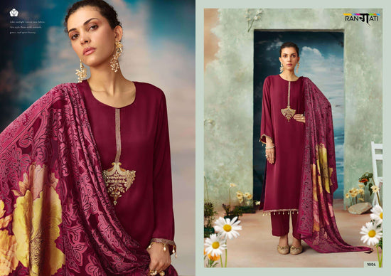 Rangati Prints Ather Designer Gajji Silk Dress Material