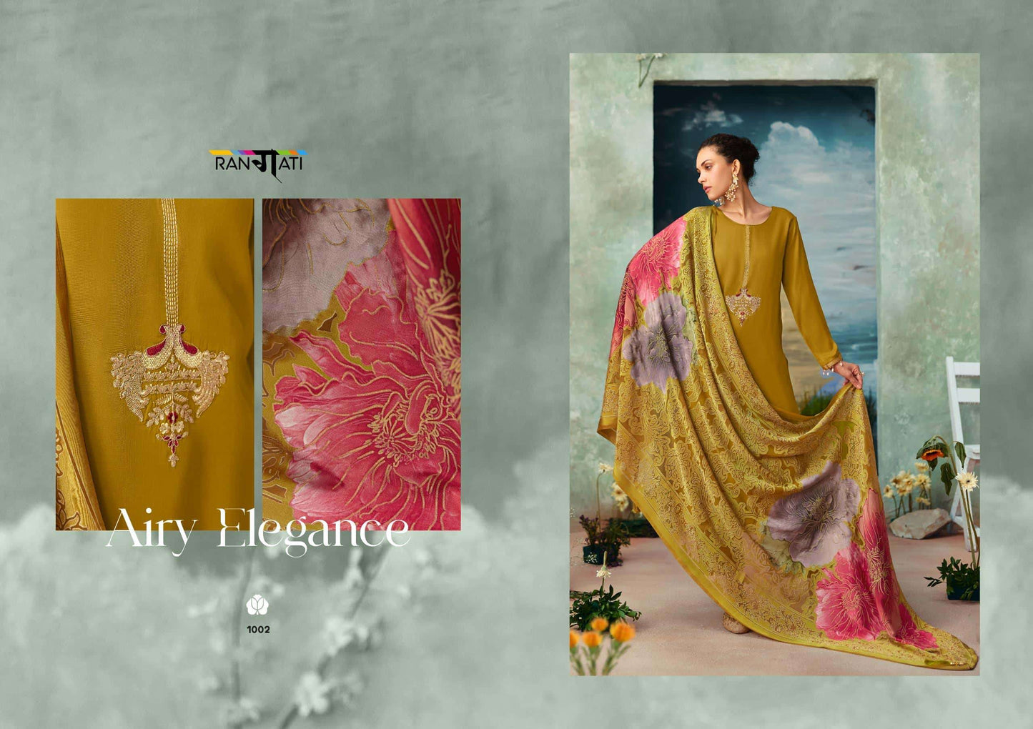 Rangati Prints Ather Designer Gajji Silk Dress Material