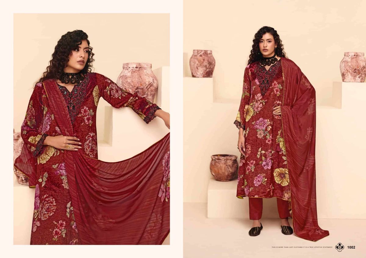 Rangati Prints Dior Palachi Velvet Winter Suit Dress Material
