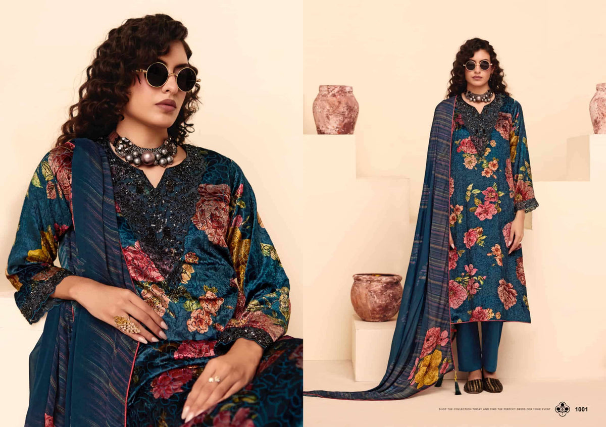 Rangati Prints Dior Palachi Velvet Winter Suit Dress Material