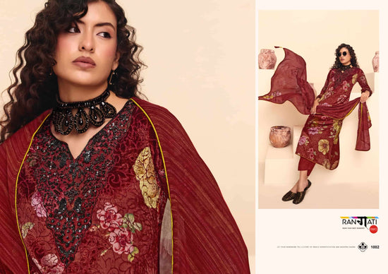 Rangati Prints Dior Palachi Velvet Winter Suit Dress Material
