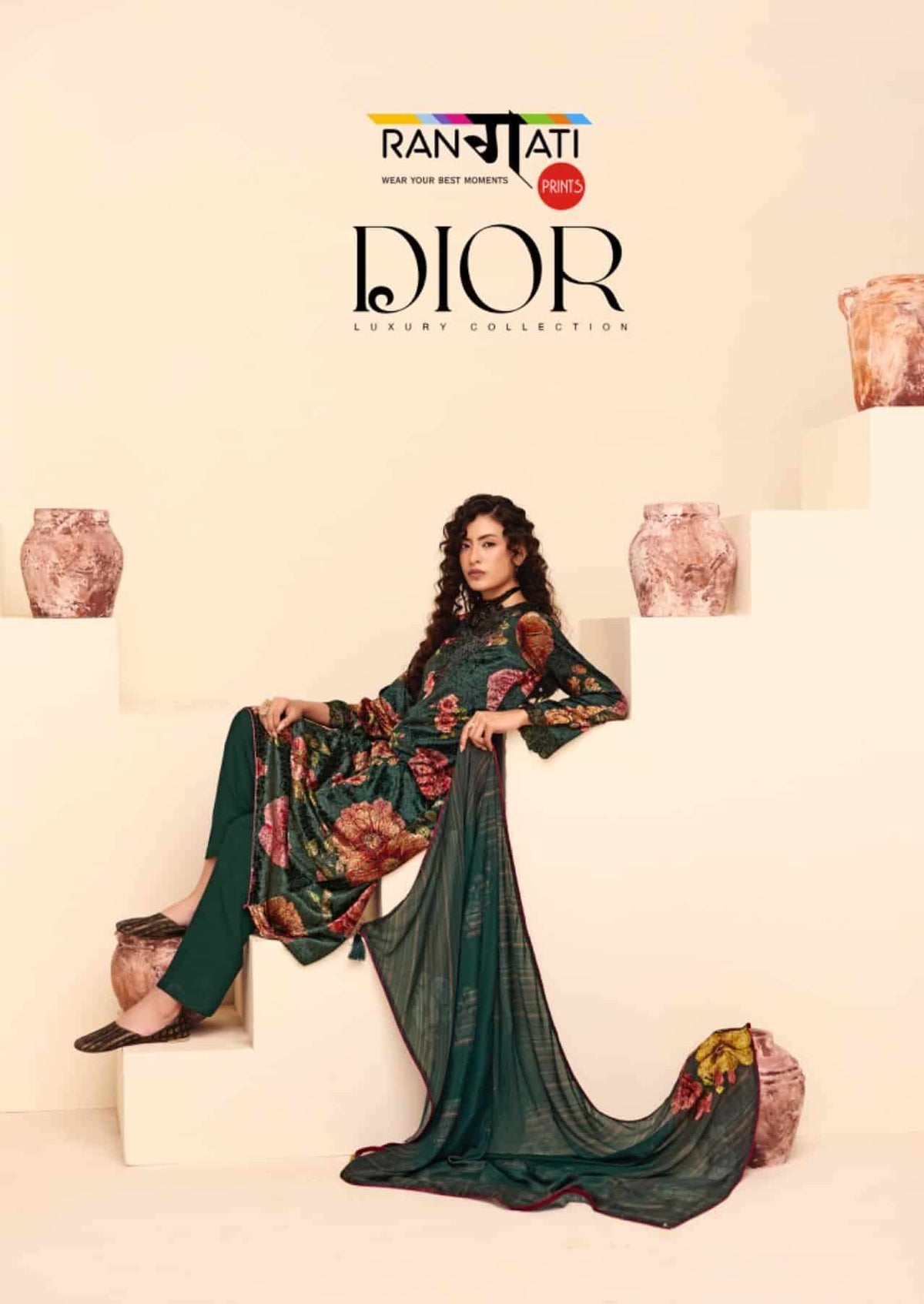 Rangati Prints Dior Palachi Velvet Winter Suit Dress Material