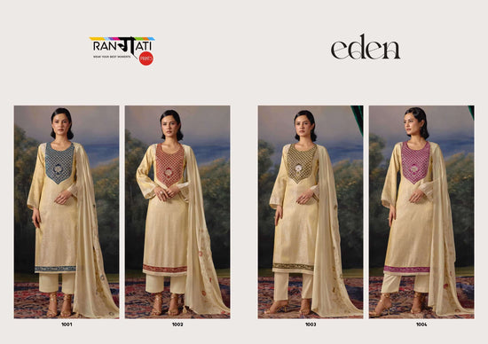 Rangati Prints Eden Gajji Jacquard Velvet Applique Dress Material