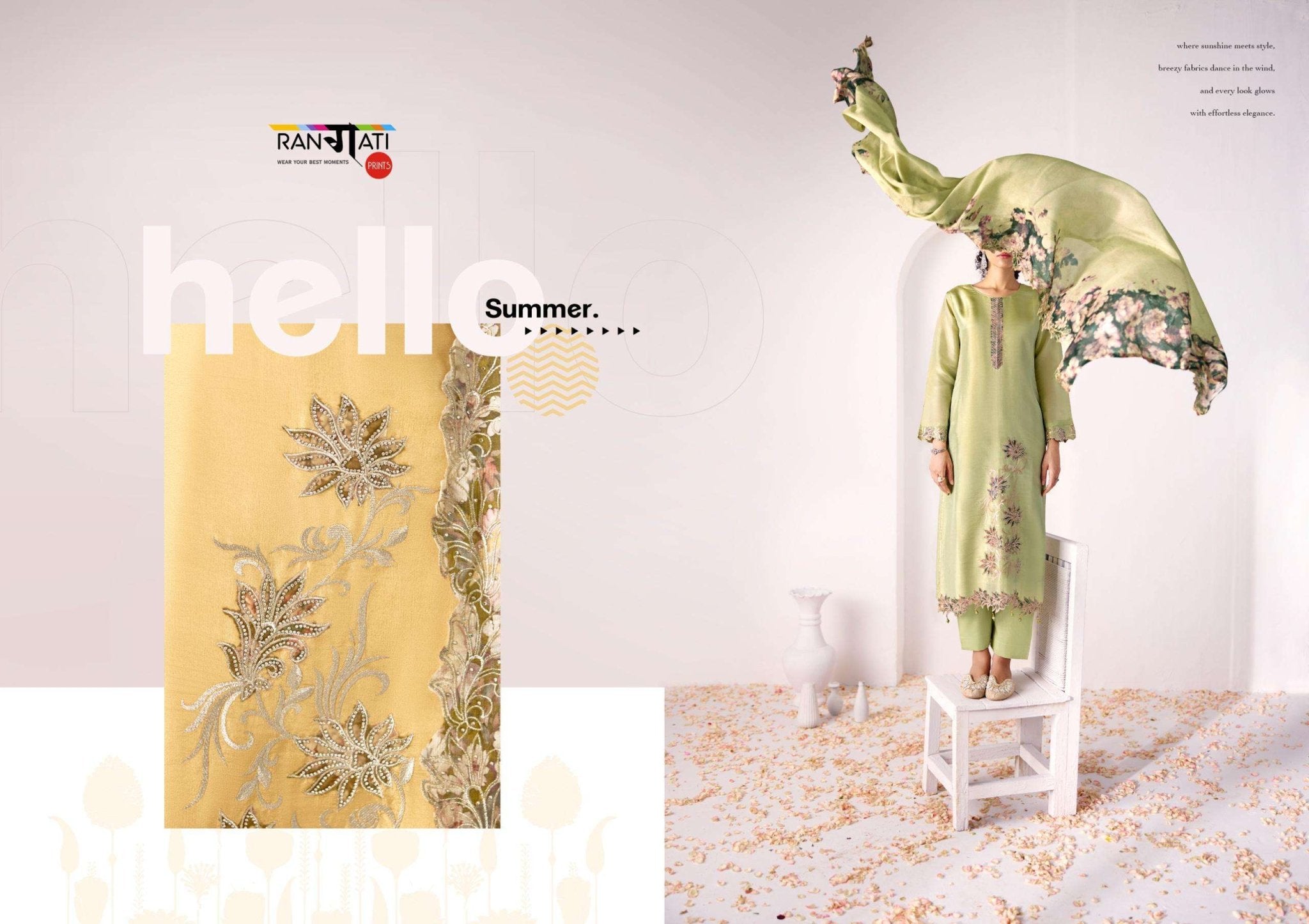 Rangati Prints Haya Pure Silk Dress Material - Amrah Wholesale