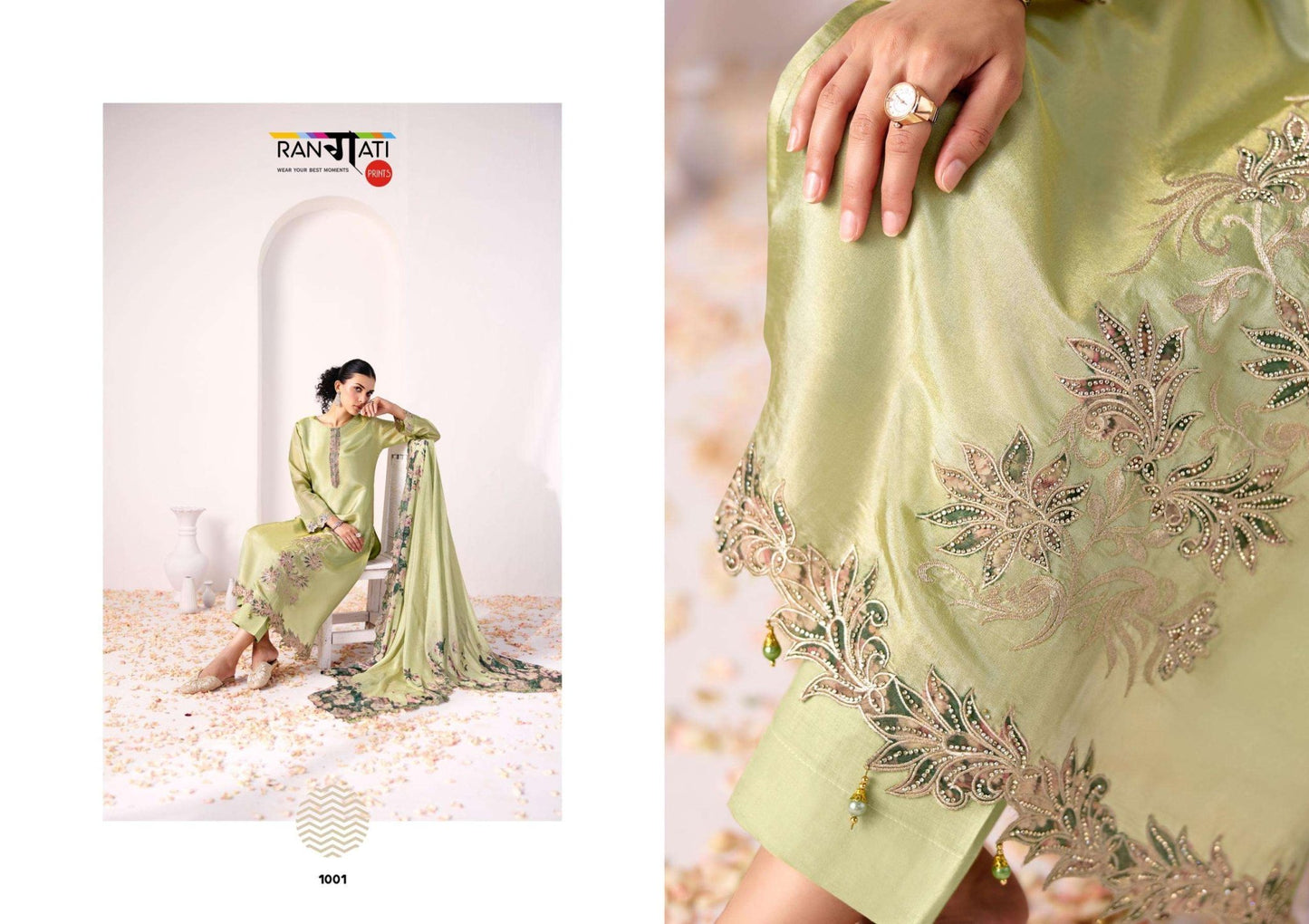 Rangati Prints Haya Pure Silk Dress Material - Amrah Wholesale