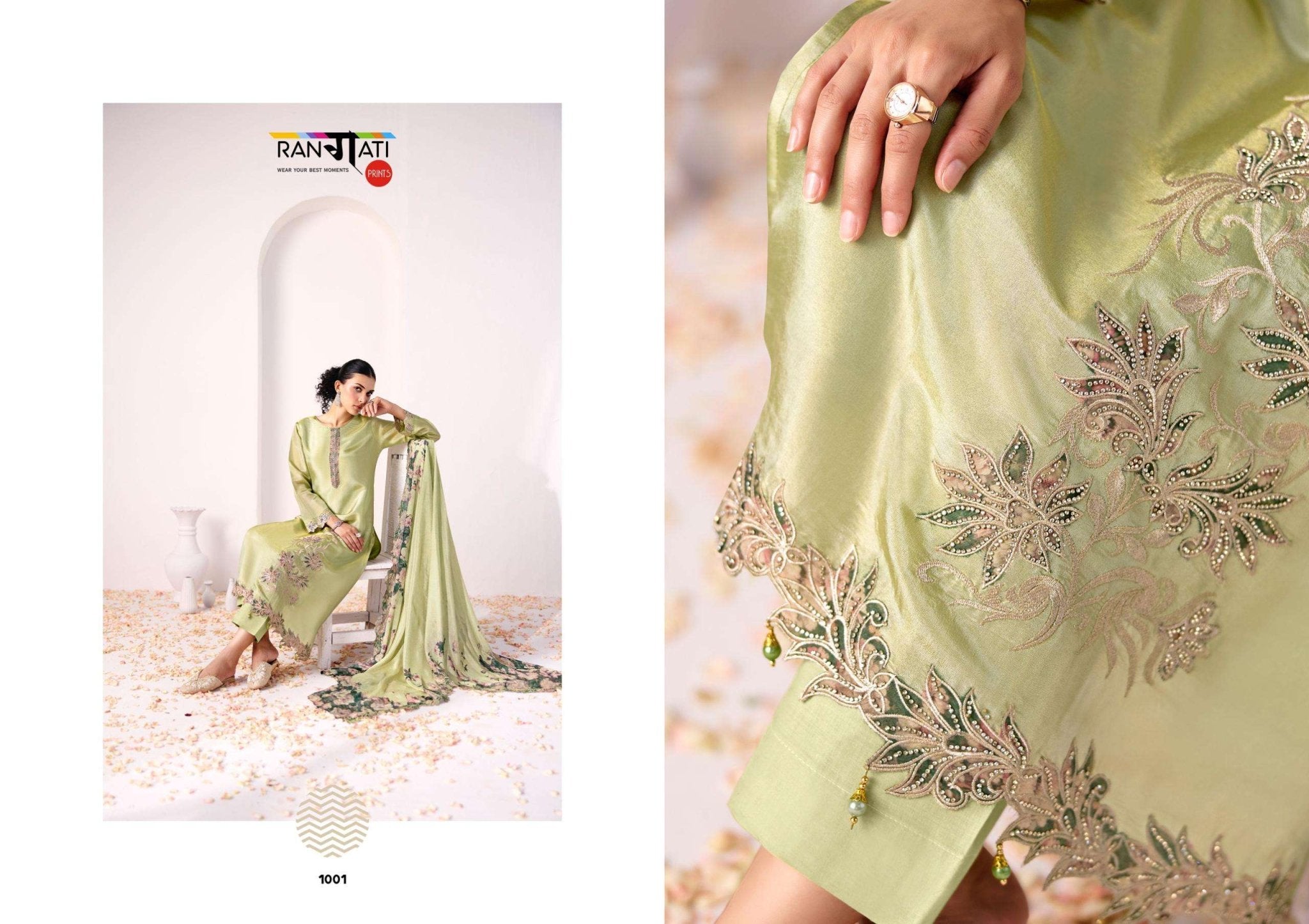 Rangati Prints Haya Pure Silk Dress Material - Amrah Wholesale