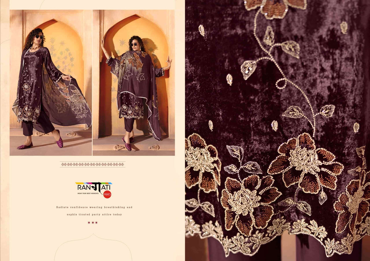 Rangati Prints Hiya Velvet Pakistani Suit
