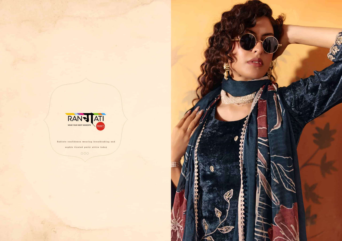 Rangati Prints Hiya Velvet Pakistani Suit