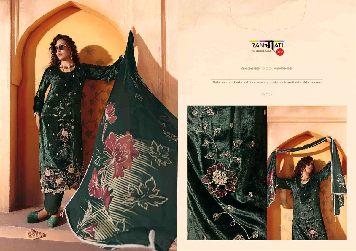 Rangati Prints Hiya Velvet Pakistani Suit