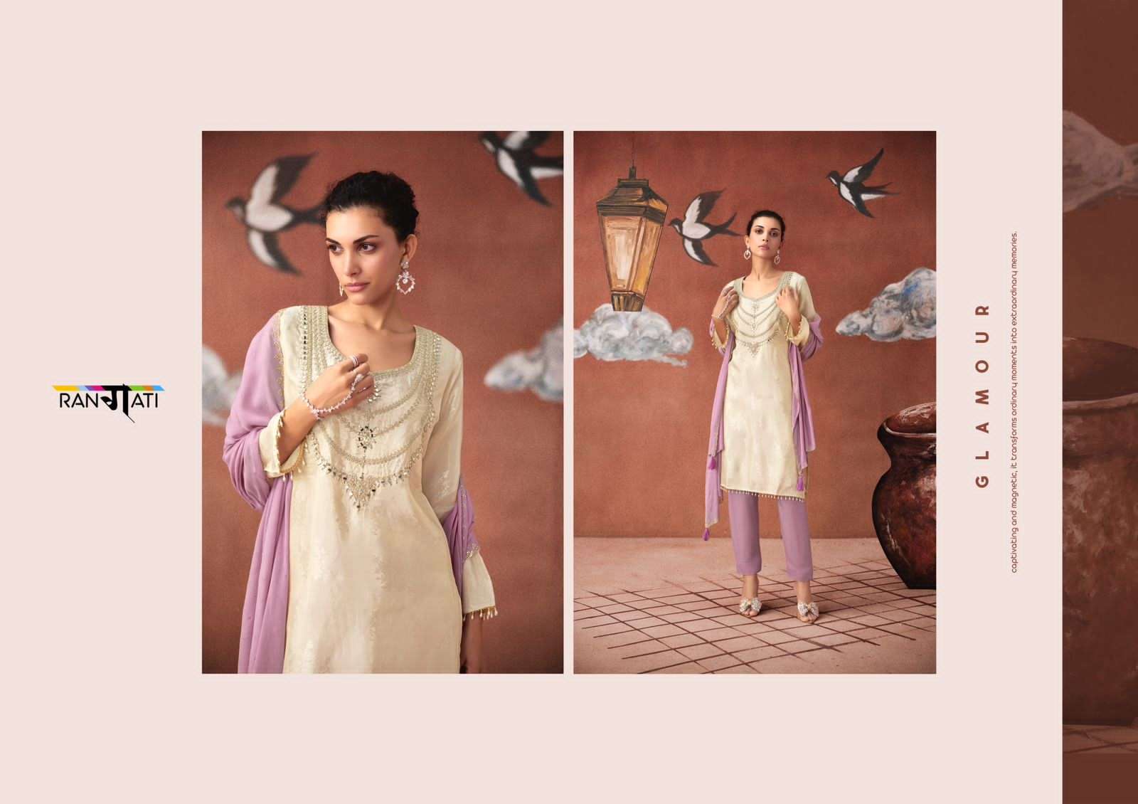 Rangati Prints Icon Pure Simmer Party Wear Dress Material - Amrah Wholesale