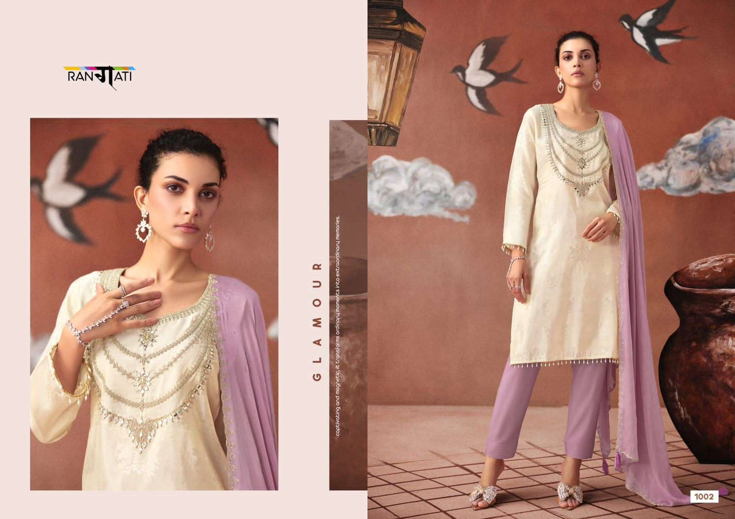 Rangati Prints Icon Pure Simmer Party Wear Dress Material - Amrah Wholesale