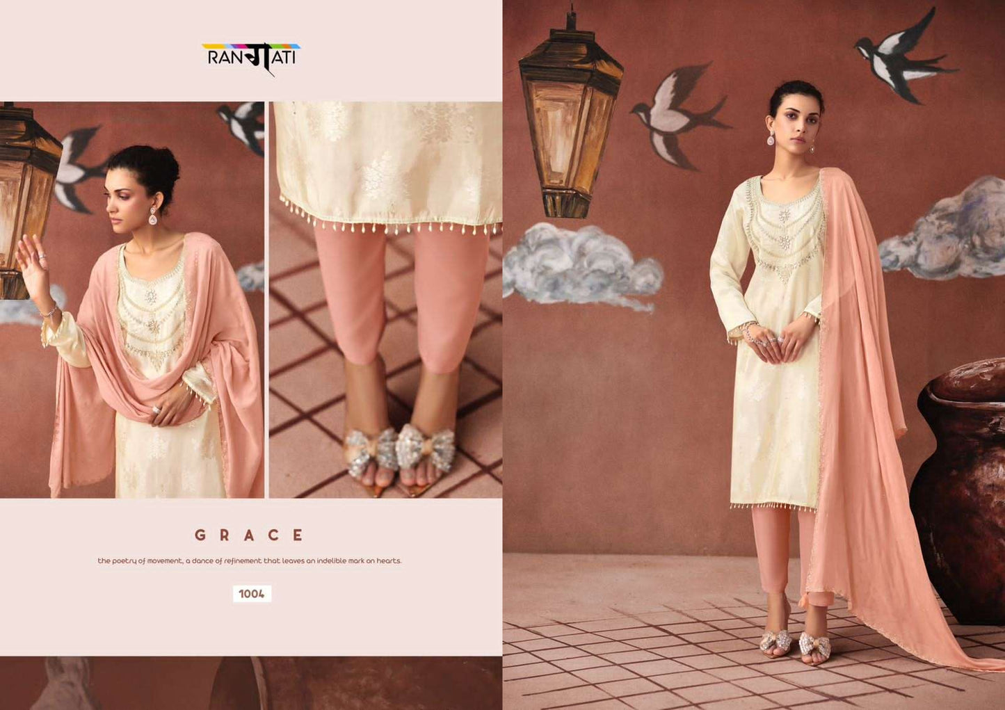 Rangati Prints Icon Pure Simmer Party Wear Dress Material - Amrah Wholesale