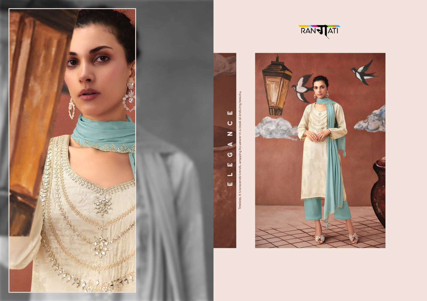 Rangati Prints Icon Pure Simmer Party Wear Dress Material - Amrah Wholesale