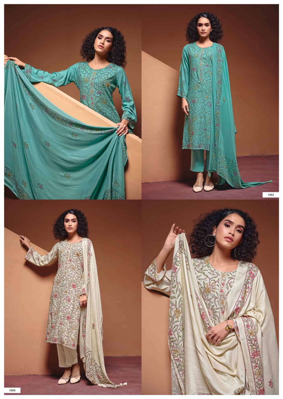 Rangati Prints Katha Pure Pashmina Dress Material