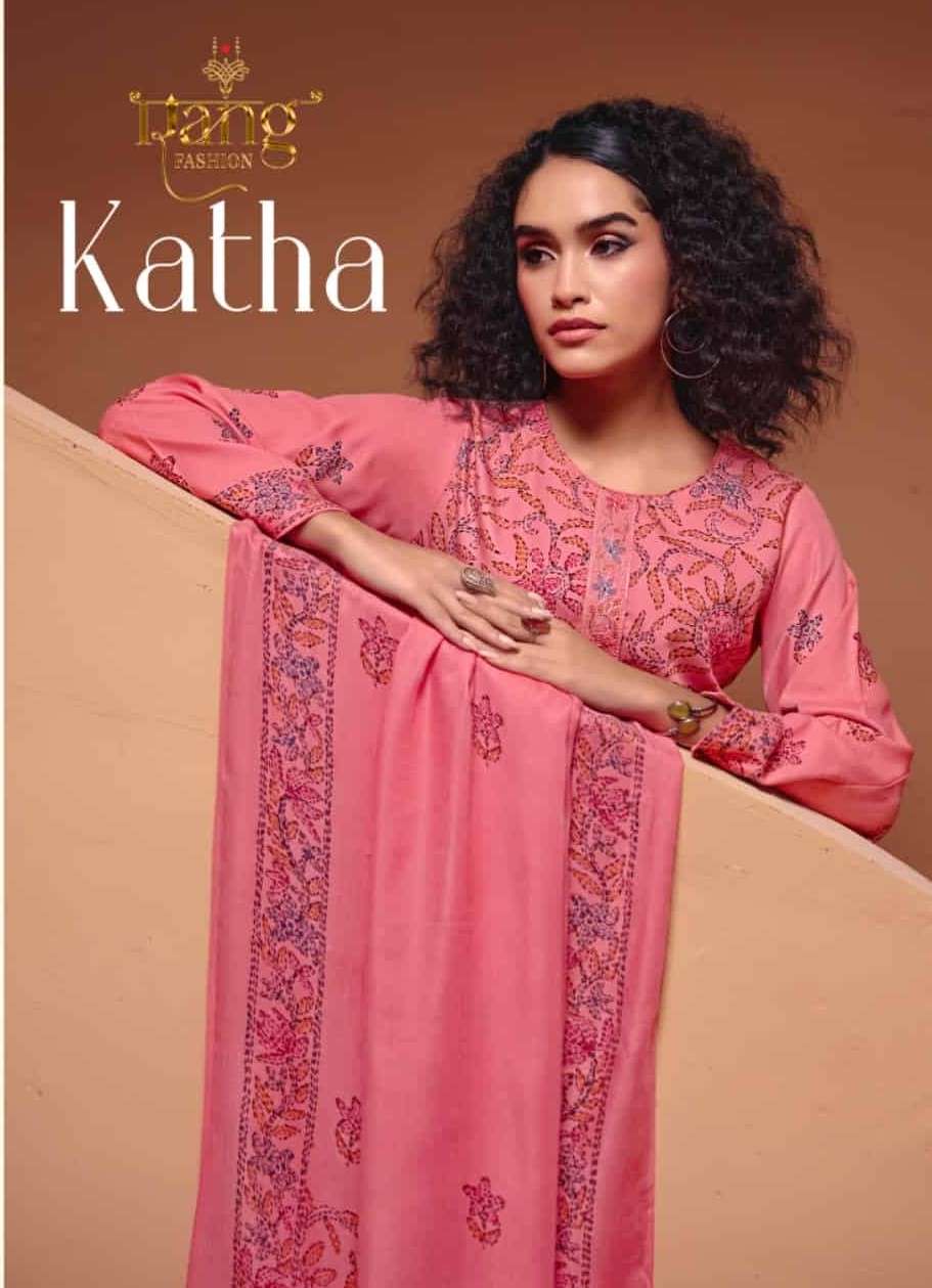 Rangati Prints Katha Pure Pashmina Dress Material