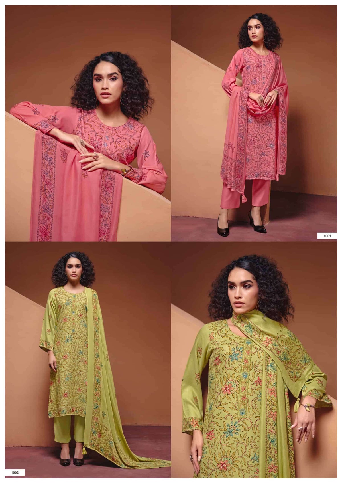 Rangati Prints Katha Pure Pashmina Dress Material