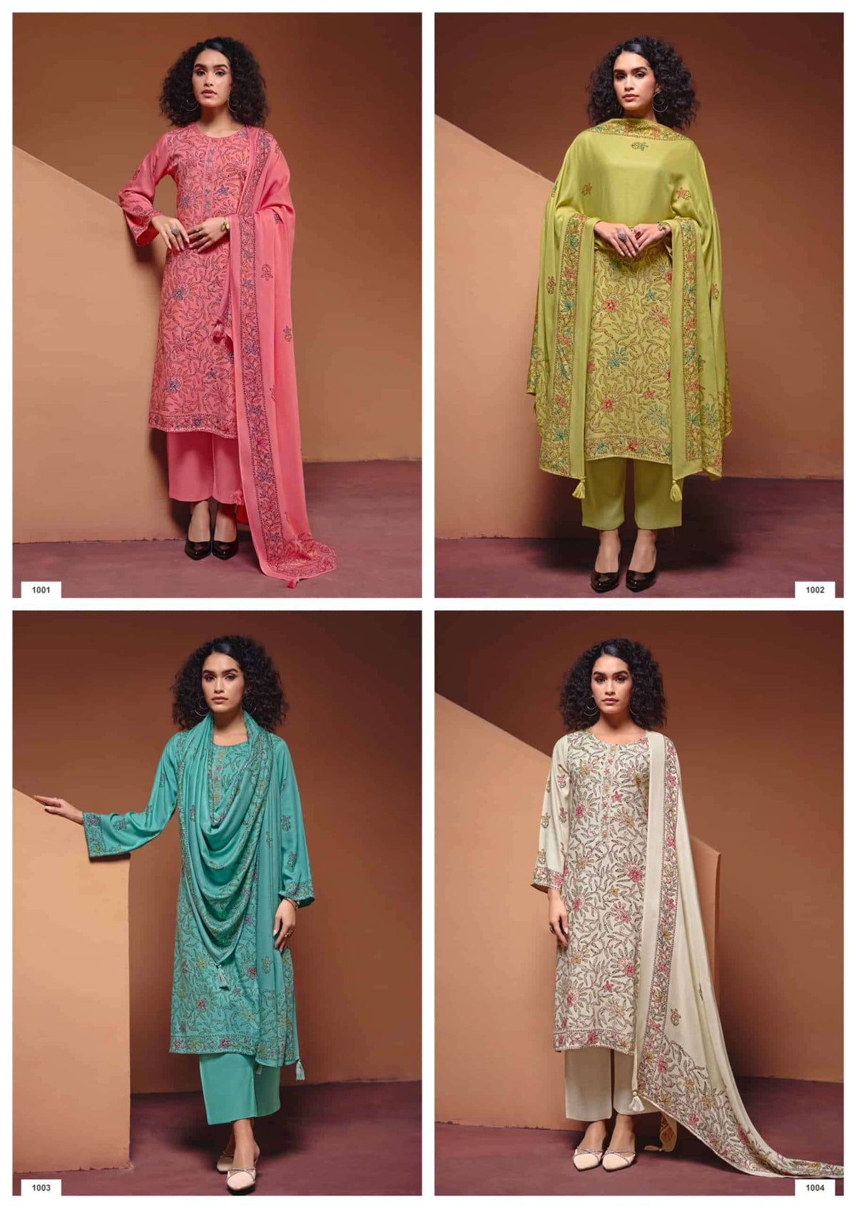 Rangati Prints Katha Pure Pashmina Dress Material