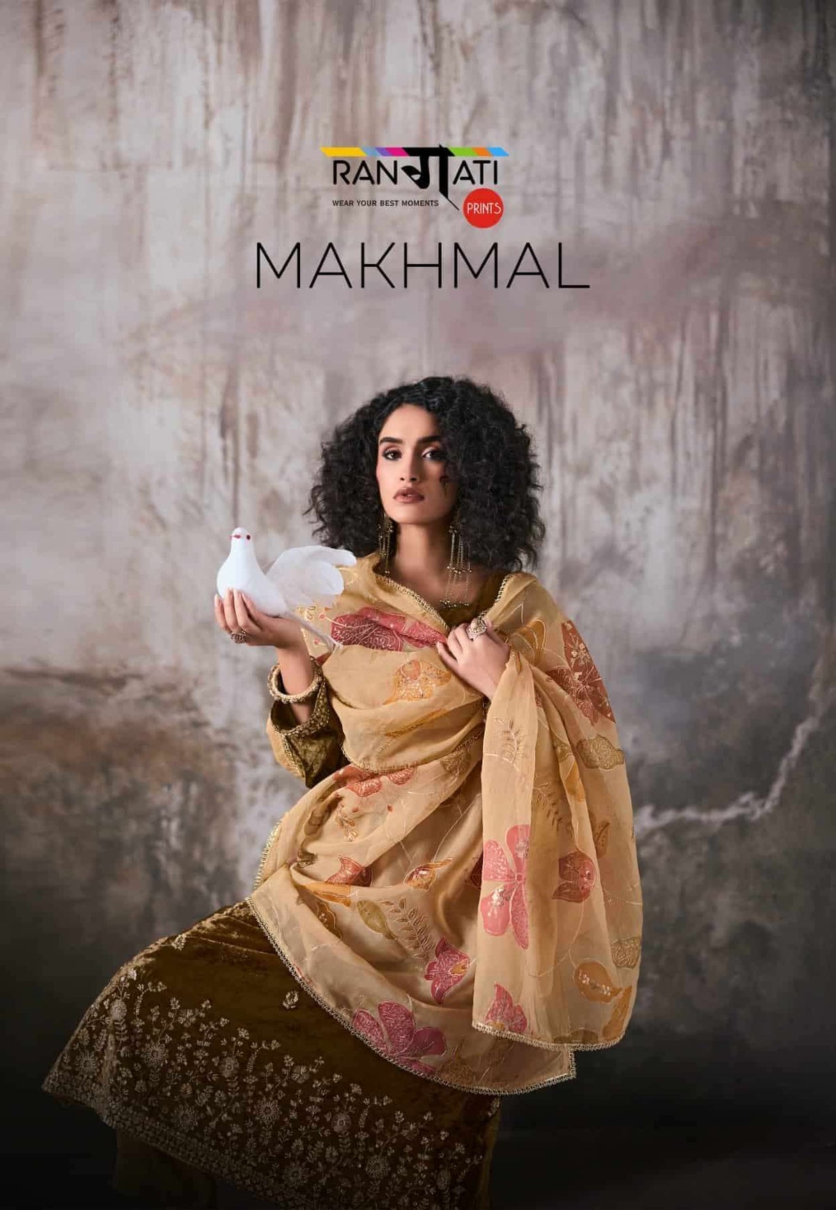 Rangati Prints Makhmal Pure Velvet Beadwork Dress Material